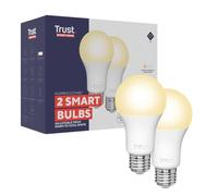 Trust WIFI CCT - E27-71298-02 Bombilla LED, Compatible con Alexa y Google Home, Luz LED Regulable, No Hub, 2.4GHz Bombilla LED E27, Bombilla Inteligente, Luz Blanca de Cálida a Fría - Pack de 2