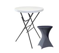 TRUTZHOLM Mesa Alta Bistró Redonda Ø 80 cm Plegable In unda Antracita