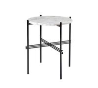 TS Mesa Auxiliar Redonda Ø40 Negro/ Blanco Mármol de Carrara