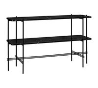 TS Mesa Consola H72 cm con 2 Estantes en Mármol Negro Marquina