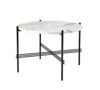 TS Mesa de Centro Redonda Ø55 Negro/ Blanco Mármol de Carrara