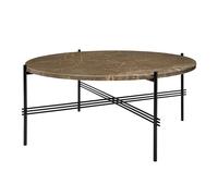 TS Mesa de Centro Redonda Ø80 Mármol Emperador Negro/ Marrón