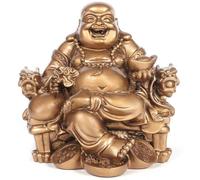 Tsffae Estatua De Buda Riendo, 1 Pieza, Adornos Retro De Suerte, Estatua De Buda Feng Shui Chino De Resina, Accesorios para Decoración del Hogar