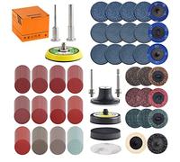 Tshya 270 discos de lija de 50 mm de velcro para taladros y lijadoras con placa de soporte de vástago de 3 mm y 6 mm, incluye papel de lija de 2 pulgadas en grano 36-3000