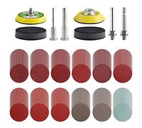 Tshya Juego de 240 discos de lijado de 2 pulgadas para taladro amoladora, herramientas giratorias con 2 placas de respaldo de vástago de 1/8 y 1/4 pulgadas, almohadillas de lijado incluyen grano