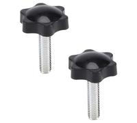 Tskcvy 2 Piezas M8 X 30 Mm Rosca Macho 32 Mm Perilla de SujecióN de la Cabeza de Estrella Negro