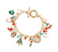 Tsophreniq Abalorio navideño con diseño de Papá Noel, reno, árbol de Navidad, joyería para mujer, accesorios de fiesta, regalo de Acción de Gracias, One Size, como se describe