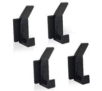 TSUYA Ganchos dobles magnéticos fuertes, paquete de 4 ganchos magnéticos resistentes, imanes de crucero negros, ganchos grandes para abrigo, bata, toalla, llavero, sombrero