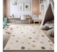 TT Home Alfombra habitación Infantil Alfombra de Juego punteada Efecto Alto-bajo Suave Tonos Naturales Estilo Fácil Cuidado, Tamaño:120x160 cm