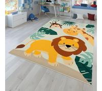 TT Home Alfombra Habitación Infantil De Juego Coches Infantil Animal Antideslizante, Color:VerdeBeigeAzul, Tamaño:160x220 cm