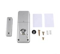 TTlock compatible con cerradura de puerta inteligente para puertas de madera, cuenta con diseño invisible, tarjeta para desbloqueo, control remoto de aplicación y protección antirrobo (plata)