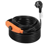Tubiaz Cable calefactor anticongelante de 2 m con termostato, cable calefactor de 32 W, con interruptor automático, cinta térmica para tuberías de agua en casa, piscina, estanque
