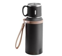 Tubo aislado, acero inoxidable botella portátil térmica taza de 3,35 x 3,35 x 9,06 pulgadas, doble pared de viaje con límite de agua, gran capacidad de hidratación para uso diario