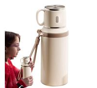 Tubo aislado, acero inoxidable botella portátil térmica taza de 3,35 x 3,35 x 9,06 pulgadas, doble pared de viaje con límite de agua, gran capacidad de hidratación para uso diario