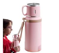 Tubo aislado, acero inoxidable botella portátil térmica taza de 3,35 x 3,35 x 9,06 pulgadas, doble pared de viaje con límite de agua, gran capacidad de hidratación para uso diario