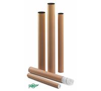 Tubo carton portaplanos con tapas 640 x 80 mm faibo 950-4