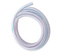 Tubo de acero en espiral reforzado con tubo de poliuretano transparente flexible de alta presión para colector de polvo al vacío y tareas resistentes, 10 metros de largo (2 metros)