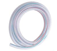 Tubo de acero en espiral reforzado con tubo de poliuretano transparente flexible de alta presión para colector de polvo al vacío y tareas resistentes, 10 metros de largo (5 metros)