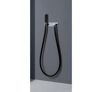 Tubo de agua Kneipp de Gessi, manguera Kneipp negra, cabezal de ducha de plástico, versión con soporte de ducha y codo de conexión a la pared, 32963279, Color: Blanco CN