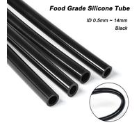 Tubo de Silicona Negra de Grado Alimenticio de 2/5 m, DI 0.5 1 2 4 5 6 7 8 9 10 11 12 14 mm, Alta Temperatura, No Tóxico, para Agua Potable, Grifo, Jardín Black
