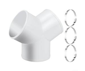 Tubo de ventilación para adaptador de manguera con divisor de 3 vías para gestión del flujo de aire y control de humedad en instalaciones residenciales de ventiladores de escape (2)