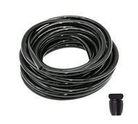 Tubo flexible de PE negro, Tubo de riego por microgoteo, tubería agua PVC 8/11mm for jardín con tapón final negro 5-30m(15m)