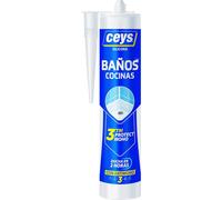 Tubo Silicona Ceys TriProtect anti Moho especial baños y cocinas en blanca o transparente 280ml