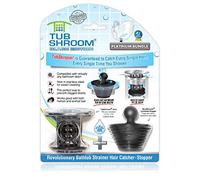 TubShroom, Filtro de Pelo para bañera y tapón de Silicona, Protector de desagües de baño, se Adapta a Cualquier Drenaje estándar de bañera de 3,5 a 4,5 cm de Ancho, Cromo Negro