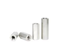 Tuerca de extensión de acoplamiento hexagonal de aleación de aluminio M4-M6 | Conectores de varilla Tuercas de manguito de unión de acoplador(M4x10mm-5pcs)