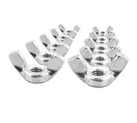Tuerca de mariposa de 10 piezas M6, tornillo mariposa DIN315 Tuercas de aletas de acero inoxidable A2 V2A, Tuercas de oreja de metal Tuercas de aleta de rosca métrica