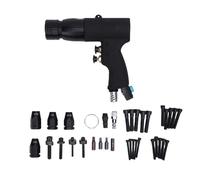 Tuerca de remache neumática, Kit de tuercas de remache de 400rpm con cabezales /4in 5/16in 3/8in 10/24in para herramienta remachadora profesional M8 a M10