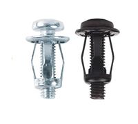 Tuerca de remaches de pétalos, abrazadera de Base metálica for licencia de coche, perno fijo M4-M8 negro 2/4/6 uds.