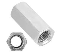 Tuerca hexagonal, 2 piezas M16 * 50 Tuerca hexagonal larga Tuerca hexagonal hexagonal Tuerca roscada de acero chapada en zinc para el hogar, aparatos de oficina, equipo de comunicación