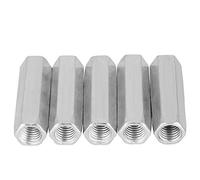 Tuerca hexagonal de varilla larga, 5 piezas de acero galvanizado M10 * 40/50 Tuerca hexagonal larga Tuerca de rosca hexagonal Piezas de reparación de sujetadores roscados(M10*50)