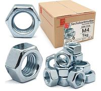 Tuerca hexagonal M4-1 kg de resistencia 6 acero galvanizado, rosca DIN 934 tuercas para tornillos, tuerca métrica para pernos roscados, tuercas hexagonales para barras roscadas