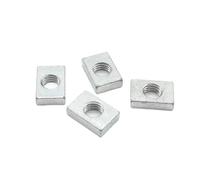 Tuerca rectangular 10/50 piezas Tuercas cuadradas M3 M4 M5 M6 M8 rectangulares delgadas de acero al carbono cincado Bloque deslizante for perfil aluminio(10pcs,M6-11x8x4mm)