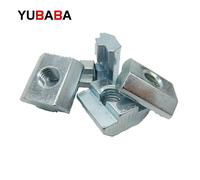 Tuercas cuadradas de bloque M3 M4 M5 M6 M8 M10 Tuerca de martillo deslizante de pista en T para perfil de aluminio de sujeción 2020 3030 4040 4545 4040-M6-20PCS