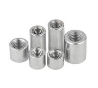 Tuercas de acoplamiento hexagonales largas, Tuercas de acoplamiento for juntas columna redondas, M10-M20, cilíndricas acero inoxidable, paquete 2(M12x20mmxL30mm)