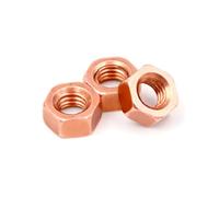 Tuercas hexagonales de cobre puro M3-M20 Rosca métrica T2 Sujeciones de cobre(M4x0.7=10pcs)