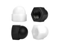 Tuercas hexagonales de plástico, de 5 a 100 piezas, de nailon blanco/negro, con tapa decorativa, semicircular, tipo bellota, M3, M4, M5, M6-M20, con tapa ciega y cúpula hexagonal.(Black,M12 (10pcs))