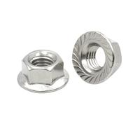 Tuercas hexagonales dentadas con brida, tuerca hexagonal de acero inoxidable 304 DIN6923 M3 M4 M5 M6 M8 M10 M12