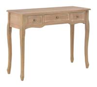 TUERYAFEK Mesa consola con 3 cajones marrón MDF pino tocador | Diseño compacto MDF y madera de pino, 3 cajones, para pasillo y sala de estar