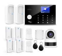 TUGARD Wireless Home Alarm System,13pcs gsm SMS 2G WiFi Completo Sistema de Alarma Antirrobo, Alarma de Sirena con PIR,Sensor de Ventana Puerta,Cámara,Control Remoto Apartamento,Garaje