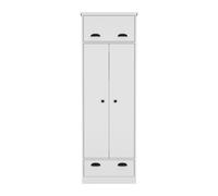 TUHOME Armario Falkland con 1 cajón y 1 cajón con bisagras y tiradores White