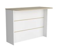 TUHOME Barra de Cocina , con tres estantes Miel / Blanco