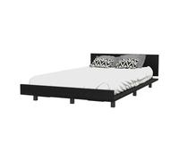 TUHOME Base Cama Sencilla Kaia, con marco, Miel Madera manufacturada Dormitorio-Cama Black