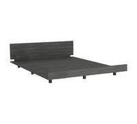 TUHOME Base Cama Sencilla Kaia, con marco, Miel Madera manufacturada Dormitorio-Cama Gray oak