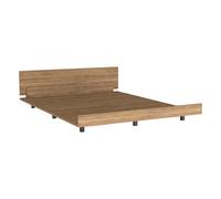 TUHOME Base Cama Sencilla Kaia, con marco, Miel Madera manufacturada Dormitorio-Cama Honey