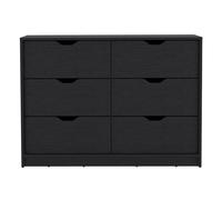 TUHOME Comoda Basilea en melamina con 4 cajones y rieles metalicos Black