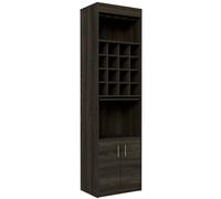 TUHOME Mueble Bar kava espresso en melamina con Estante para Copas y Gabinete Inferior Multicolor